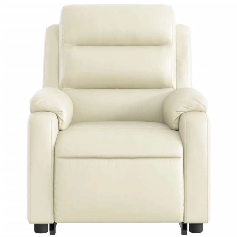 Fauteuil inclinable de massage Crème Similicuir - 9