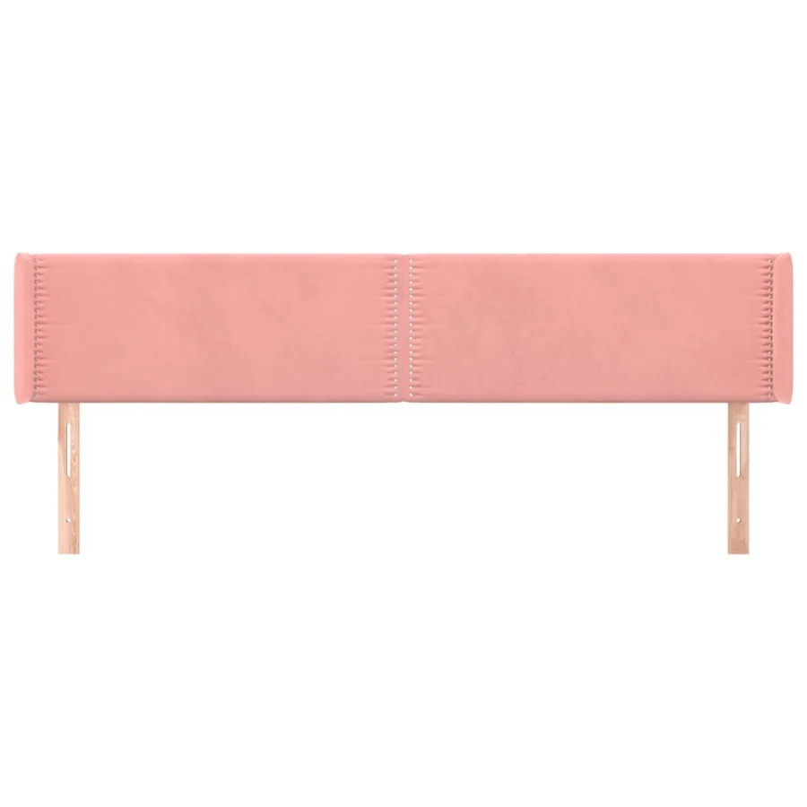 Tête de lit avec oreilles Rose 203x16x78/88 cm Velours - 3