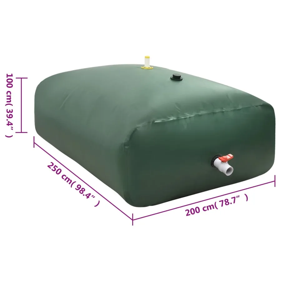 Réservoir d'eau avec robinet pliable 5000 L PVC - 8