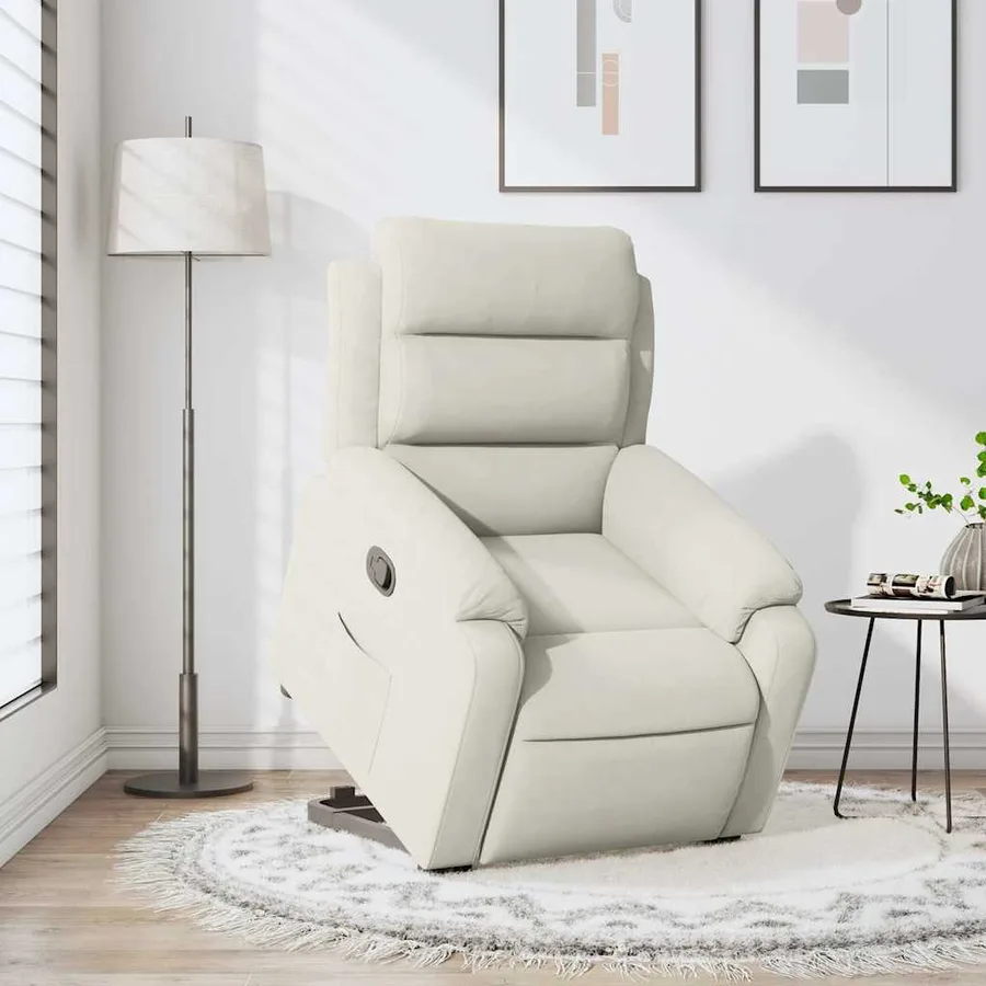 Fauteuil inclinable Crème Velours - 16
