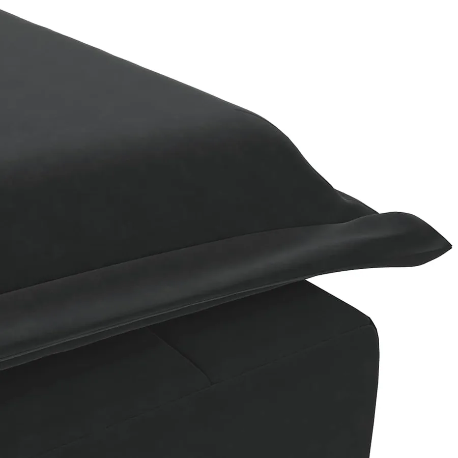 Chaise longue de massage avec traversin noir velours - 8