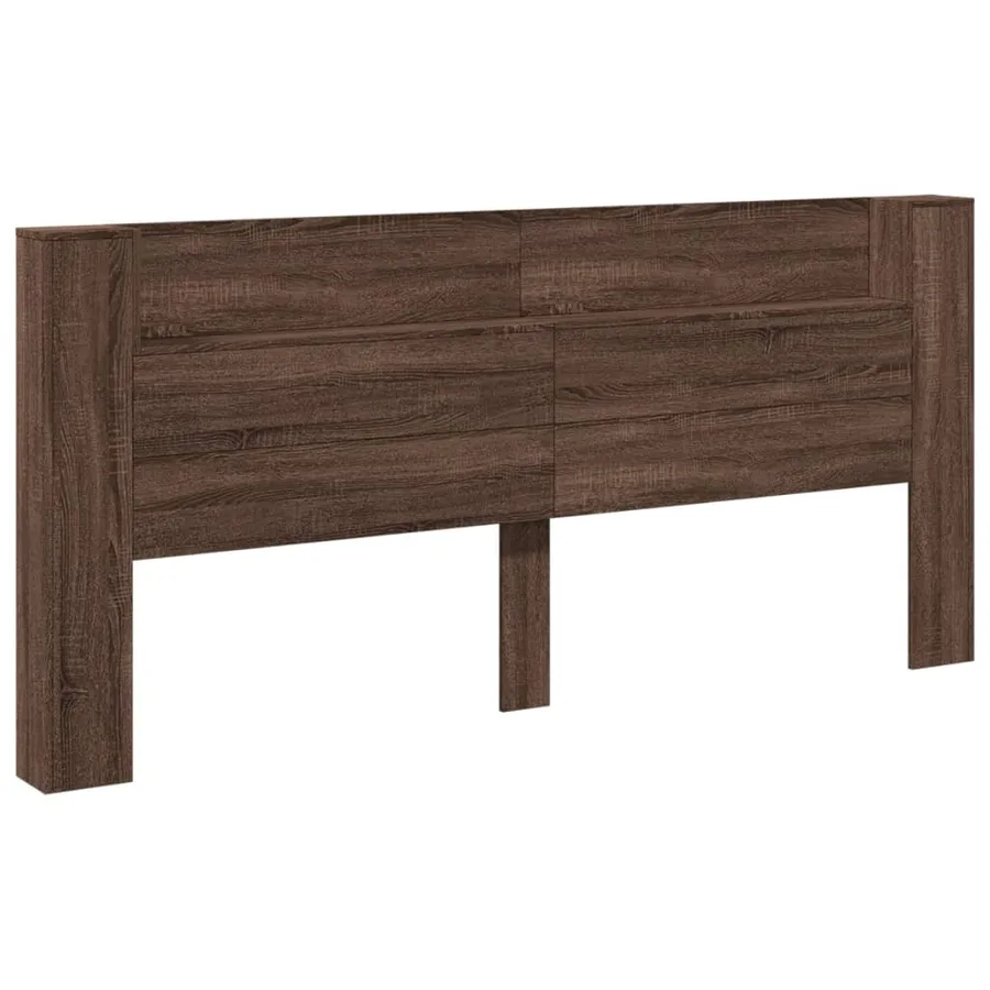 Armoire tête de lit avec LED chêne marron 220x16,5x103,5 cm - 4