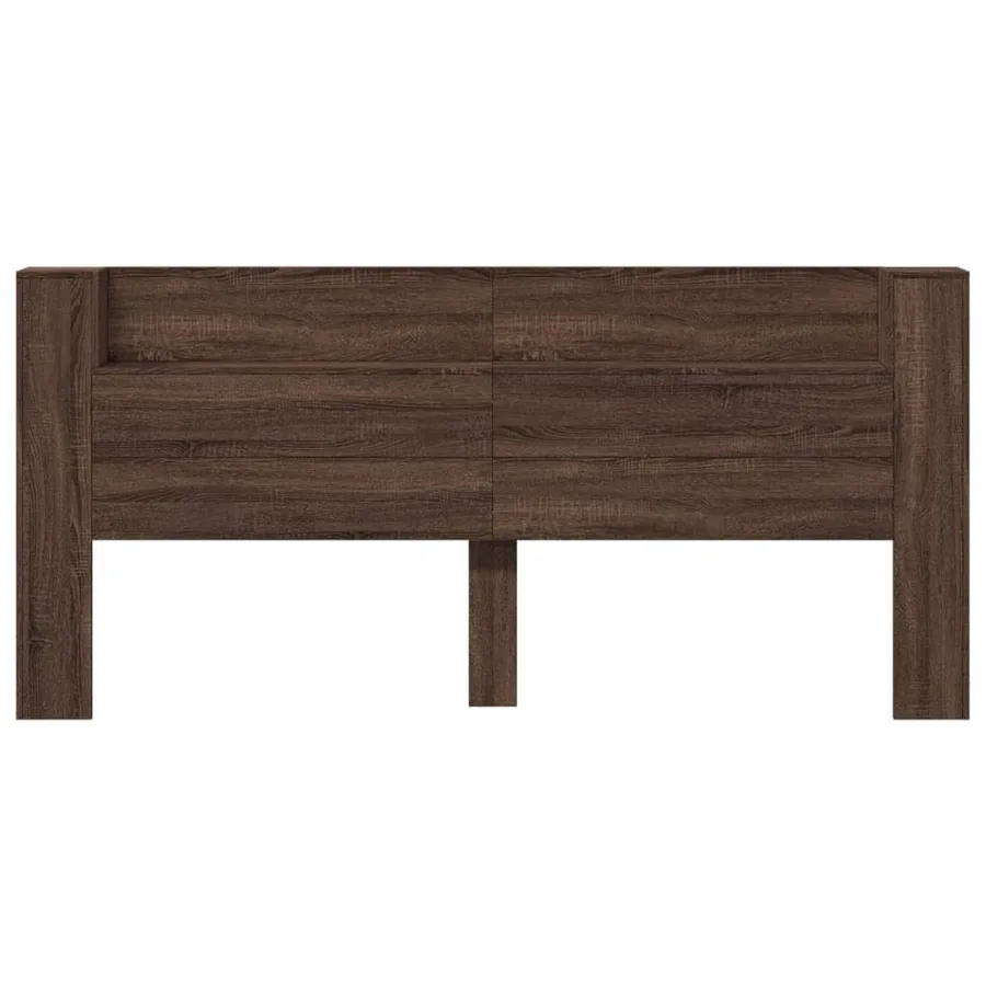 Armoire tête de lit avec LED chêne marron 220x16,5x103,5 cm - 5