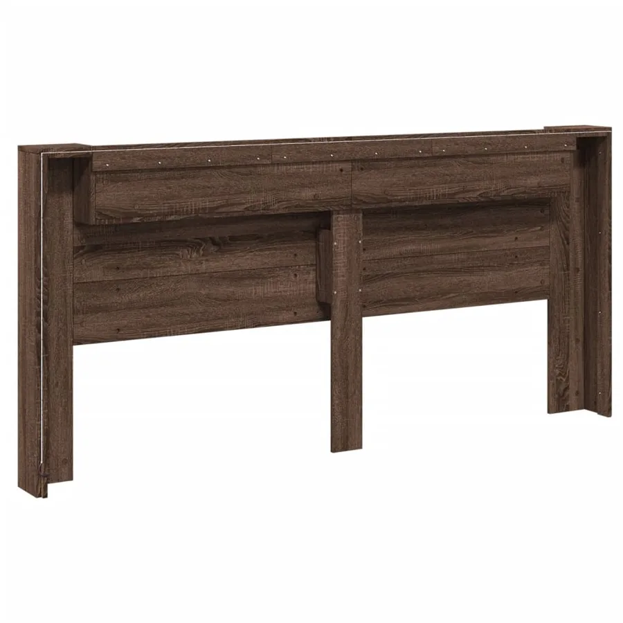 Armoire tête de lit avec LED chêne marron 220x16,5x103,5 cm - 6