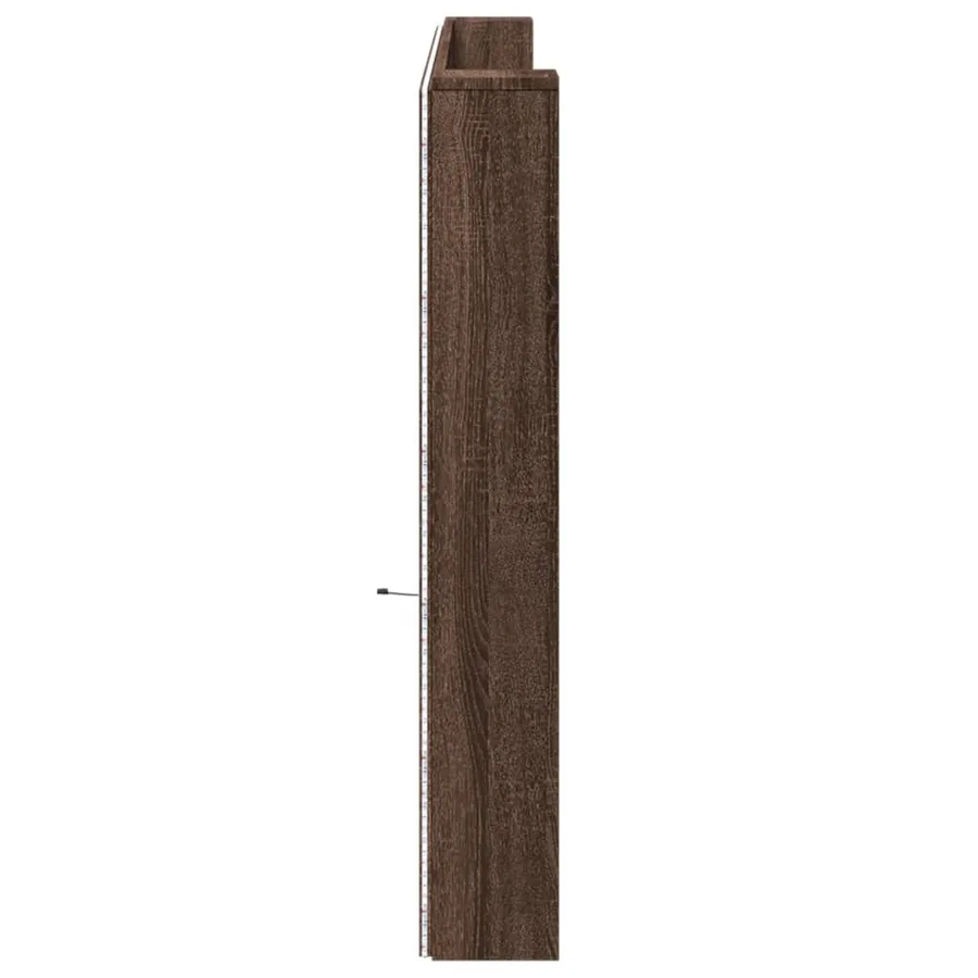 Armoire tête de lit avec LED chêne marron 220x16,5x103,5 cm - 7
