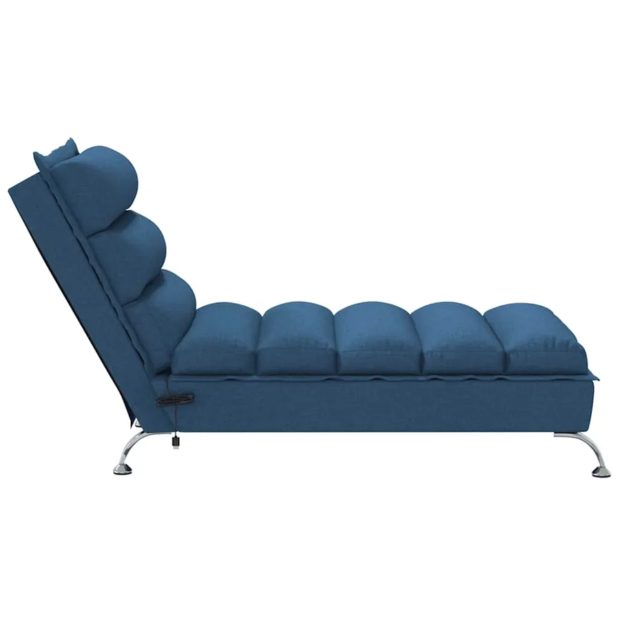 Chaise longue de massage avec coussins bleu tissu - 5