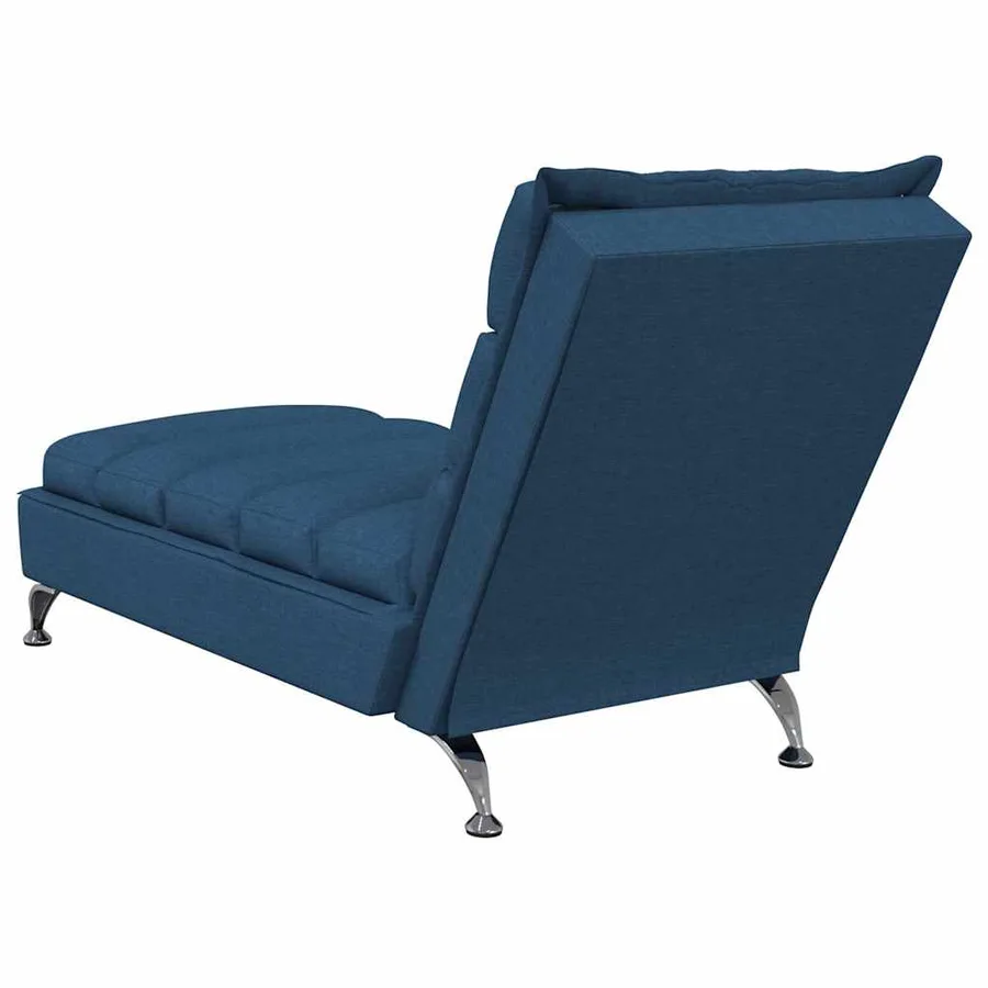 Chaise longue de massage avec coussins bleu tissu - 6