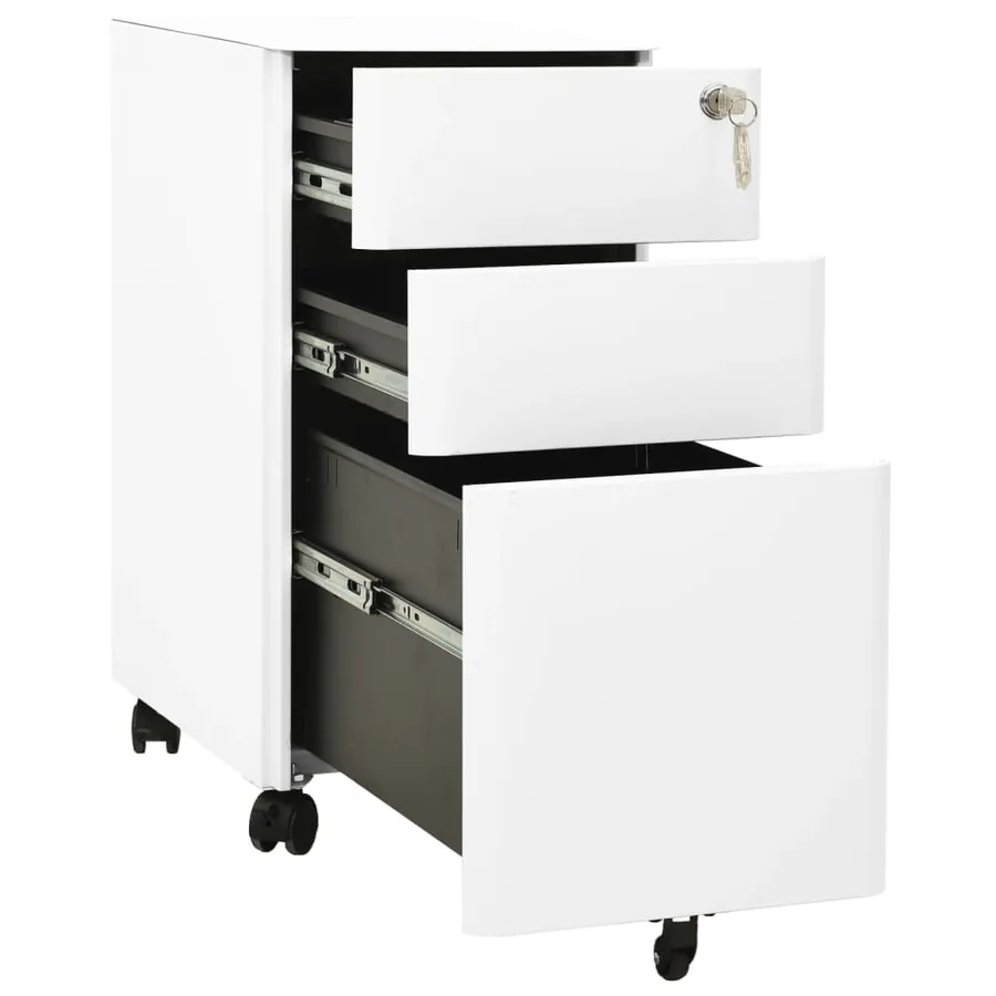 Classeur mobile Blanc 30x45x59 cm Acier - 5