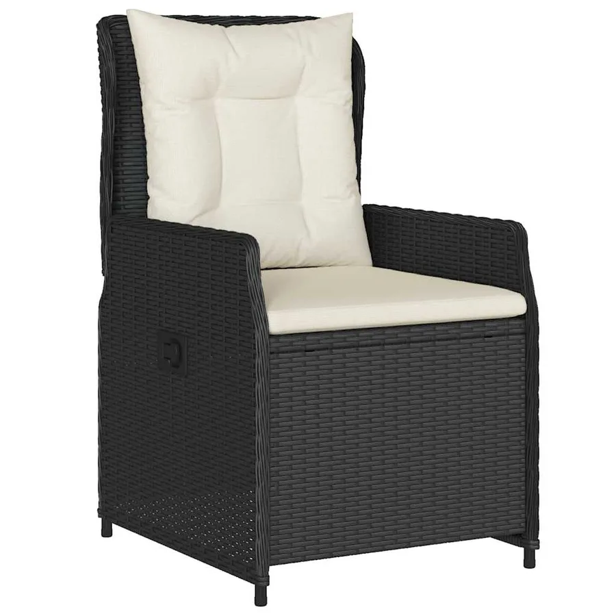 Chaises inclinables de jardin lot de 2 noir résine tressée - 4