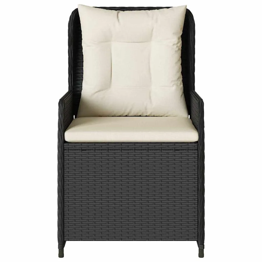 Chaises inclinables de jardin lot de 2 noir résine tressée - 5
