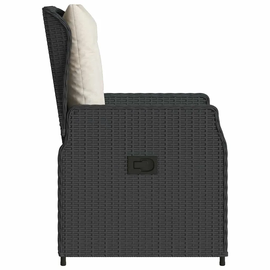 Chaises inclinables de jardin lot de 2 noir résine tressée - 6