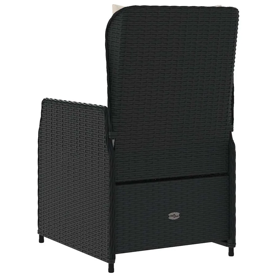 Chaises inclinables de jardin lot de 2 noir résine tressée - 7