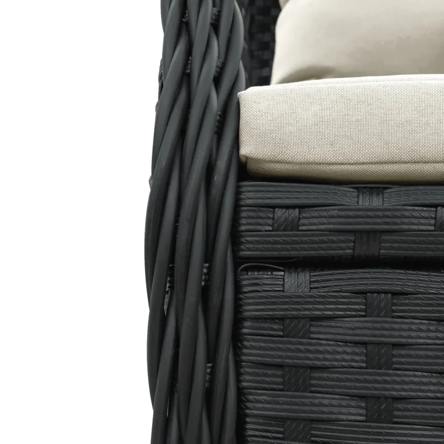 Chaises inclinables de jardin lot de 2 noir résine tressée - 9