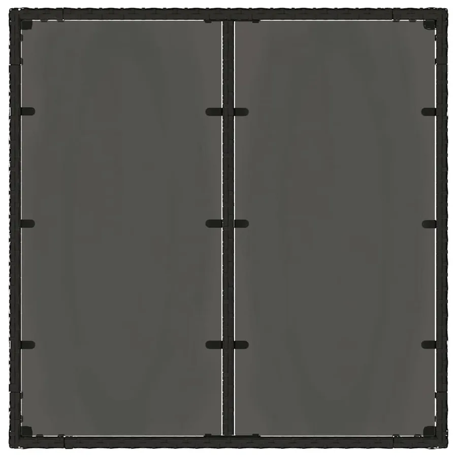 Table de jardin dessus en verre Noir 90x90x75 cm Résine tressée - 7