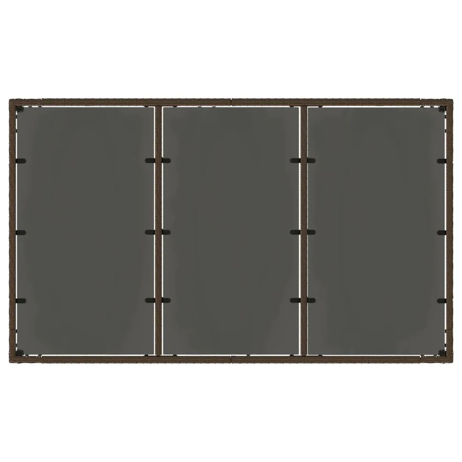 Table de jardin avec dessus en verre marron résine tressée - 7