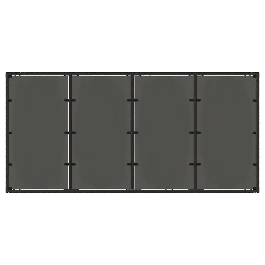 Table de jardin dessus en verre Noir 190x90x75cm Résine tressée - 7