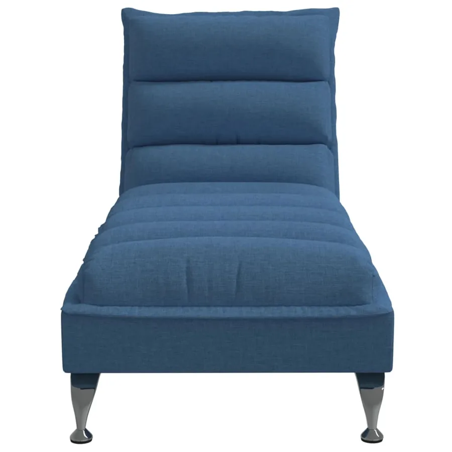 Chaise longue avec coussins bleu tissu - 4