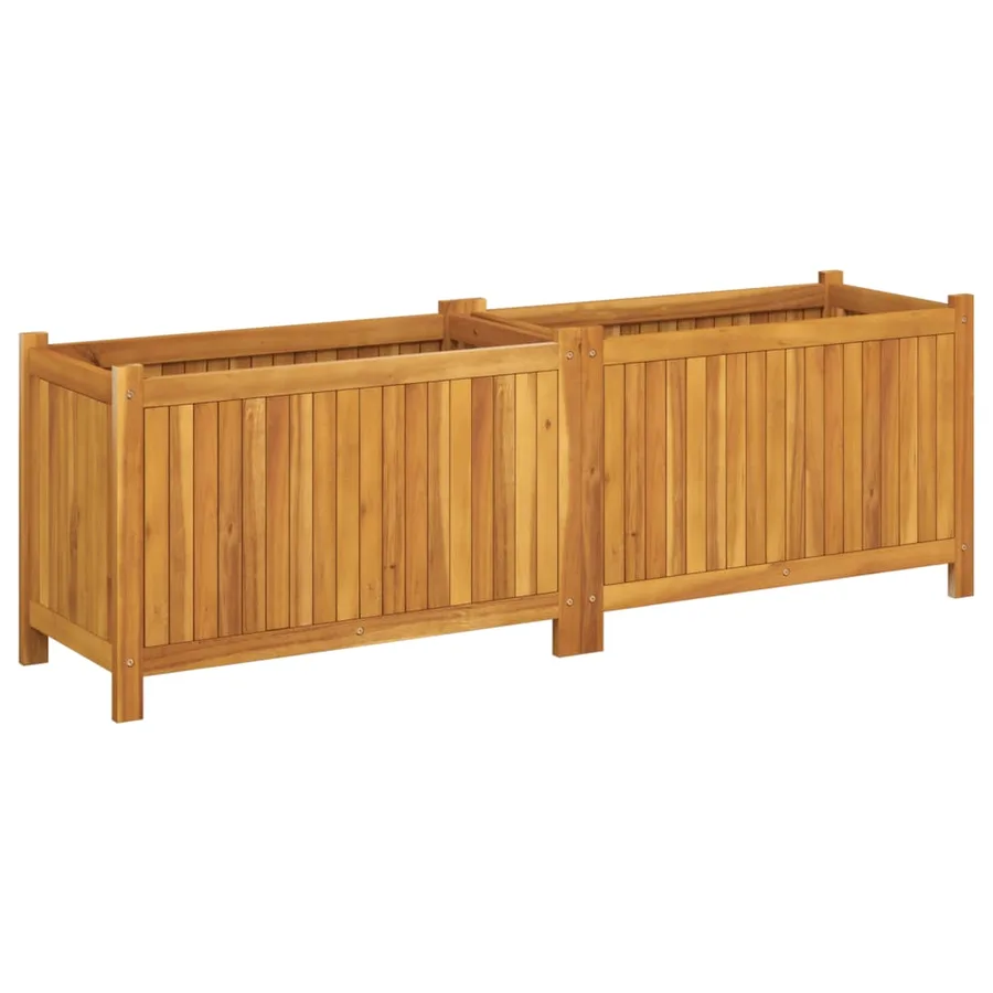 Jardinière avec doublure 153x38,5x50 cm bois massif d'acacia - 5