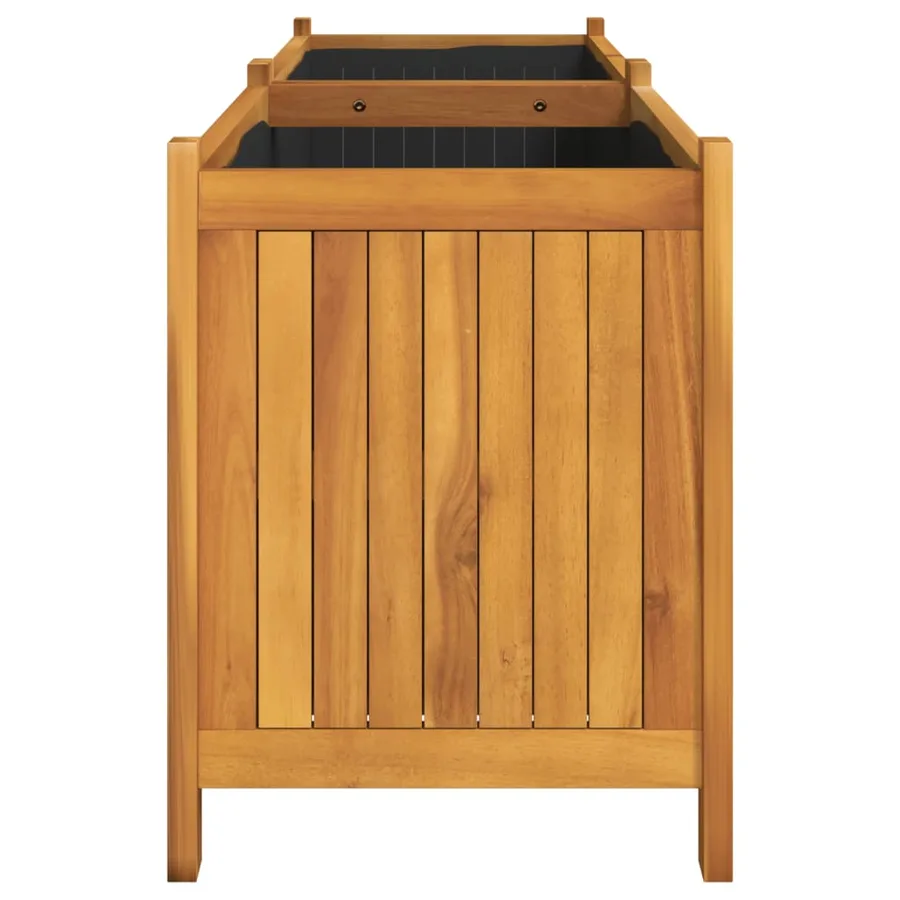 Jardinière avec doublure 153x38,5x50 cm bois massif d'acacia - 6