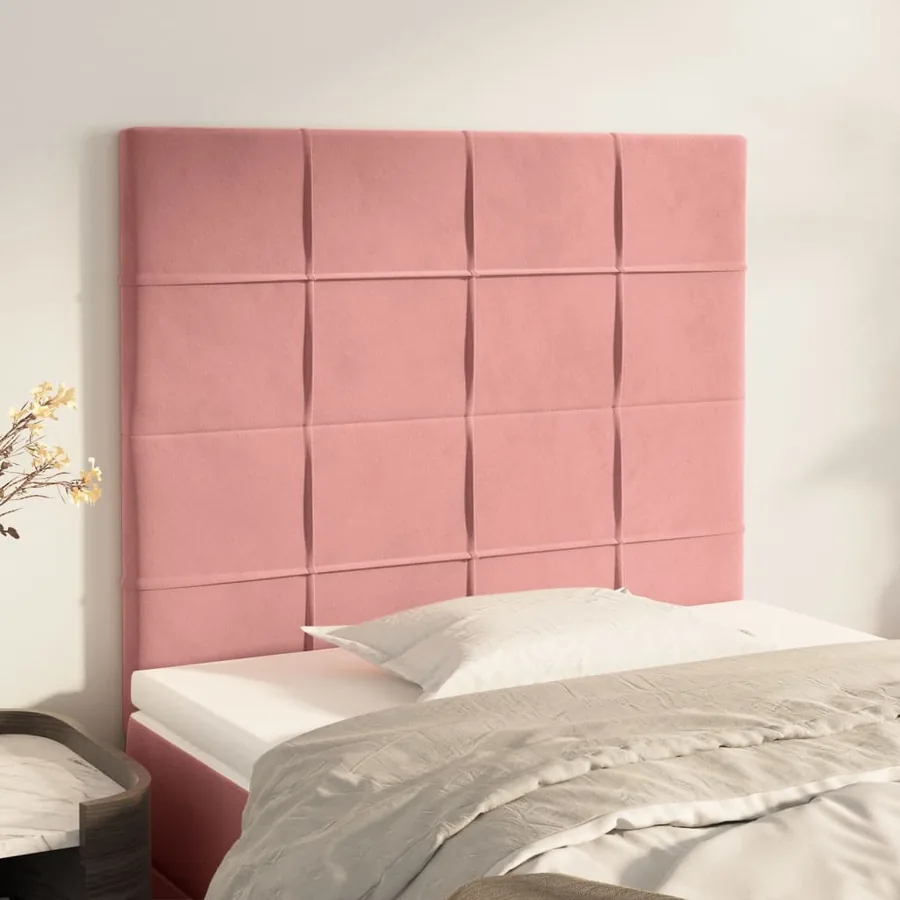 Tête de lit Rose 80x5x118/128 cm Velours