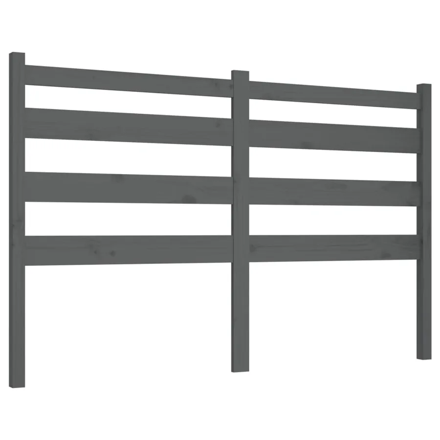 Tête de lit Gris 126x4x100 cm Bois massif de pin - 2
