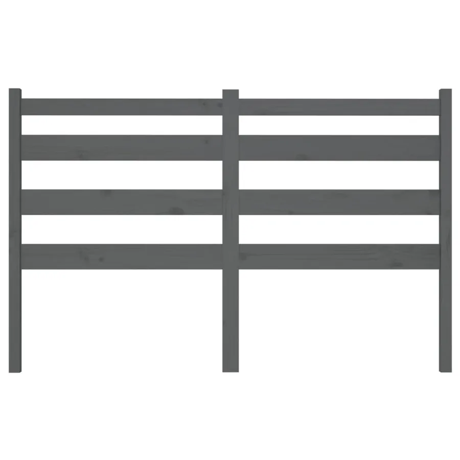 Tête de lit Gris 126x4x100 cm Bois massif de pin - 4