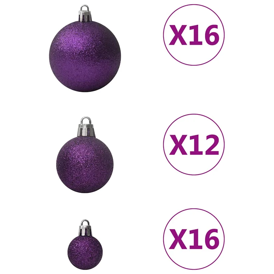 Ensemble de boules de Noël 100 pcs Violet - 7