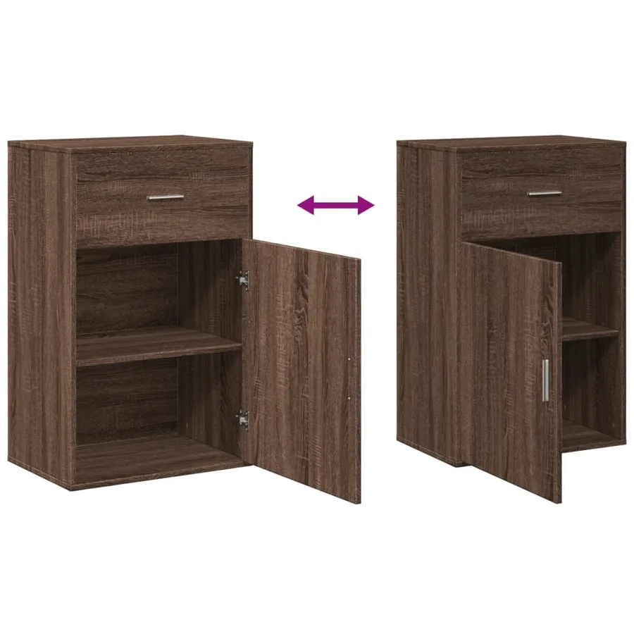 Armoire de rangement chêne marron 56,5x39x90 cm bois ingénierie - 8