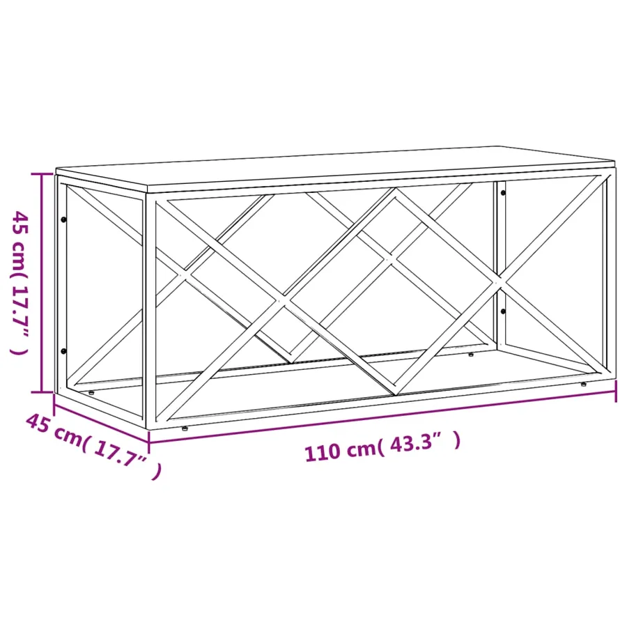 Table basse acier inoxydable et bois massif de récupération - 6