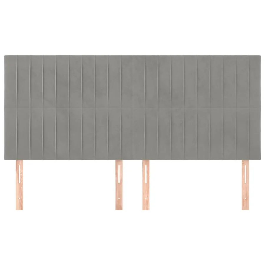 Tête de lit Gris clair 200x5x118/128 cm Velours - 3