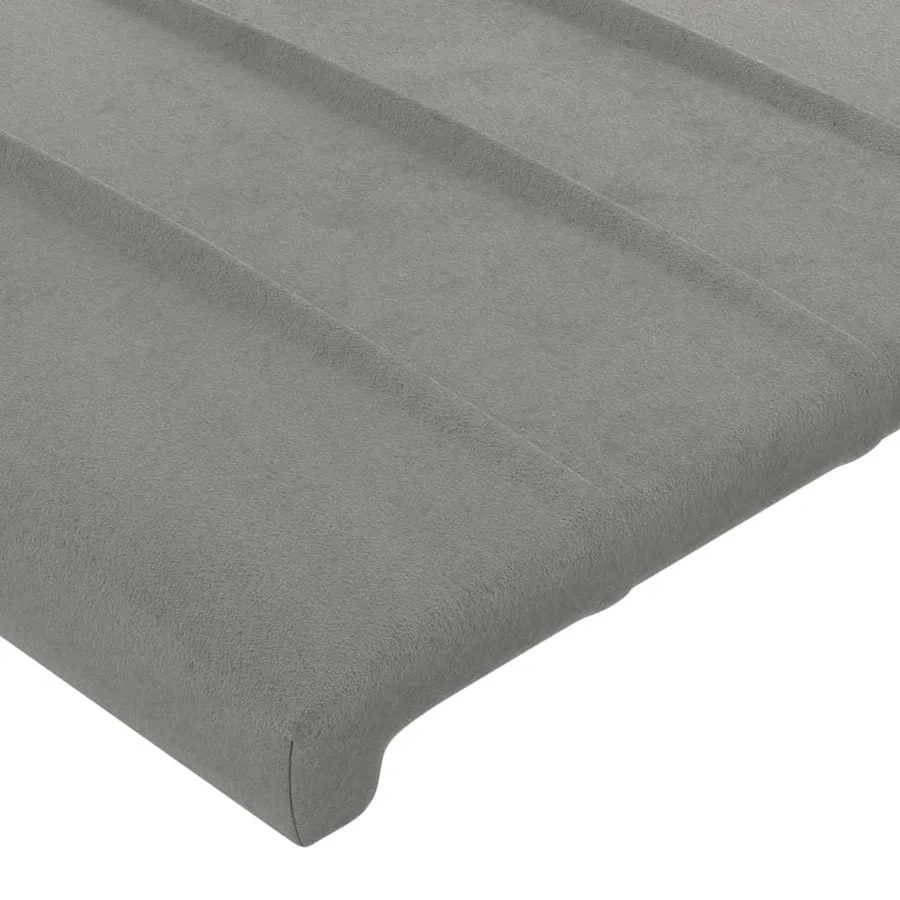 Tête de lit Gris clair 200x5x118/128 cm Velours - 4
