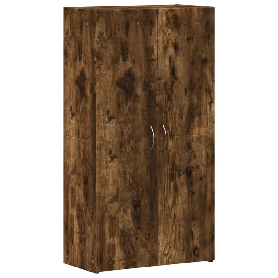 Armoire de classement chêne fumé 60x32x115 cm bois d'ingénierie - 2