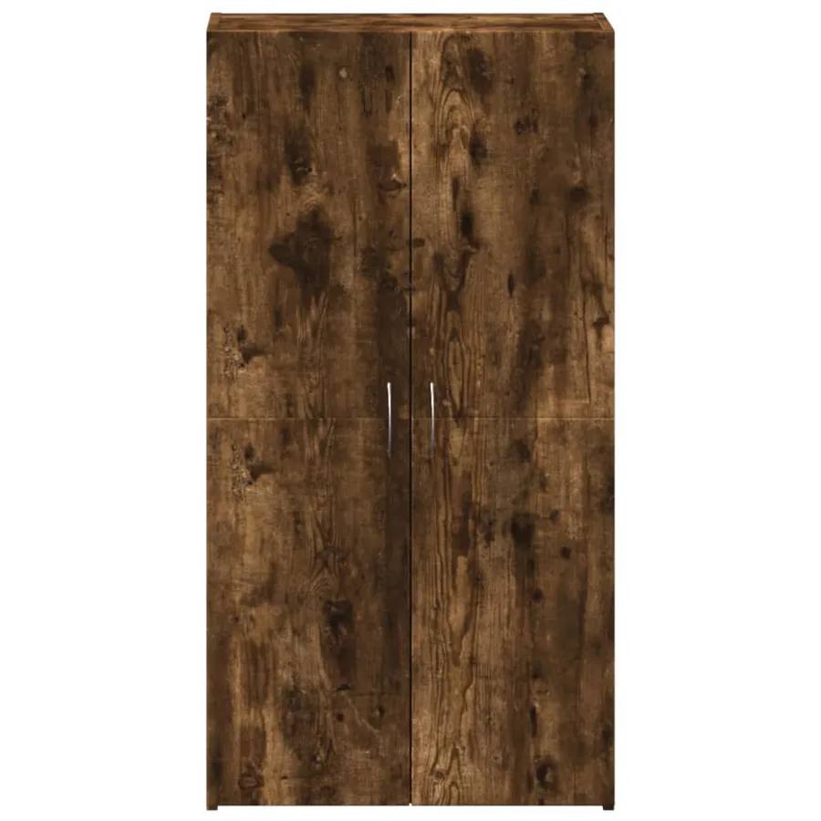 Armoire de classement chêne fumé 60x32x115 cm bois d'ingénierie - 4