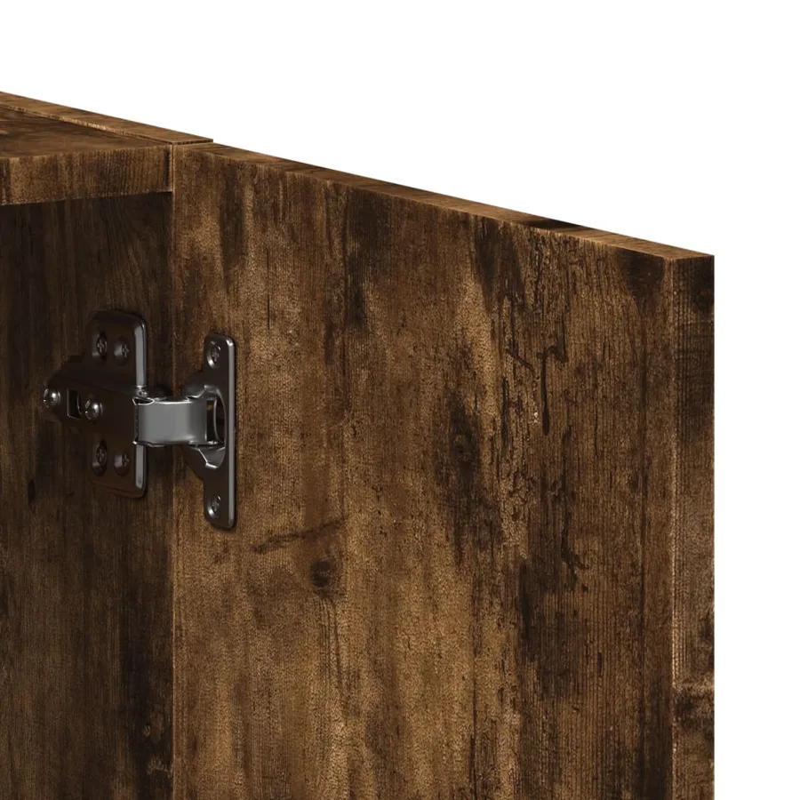 Armoire de classement chêne fumé 60x32x115 cm bois d'ingénierie - 8
