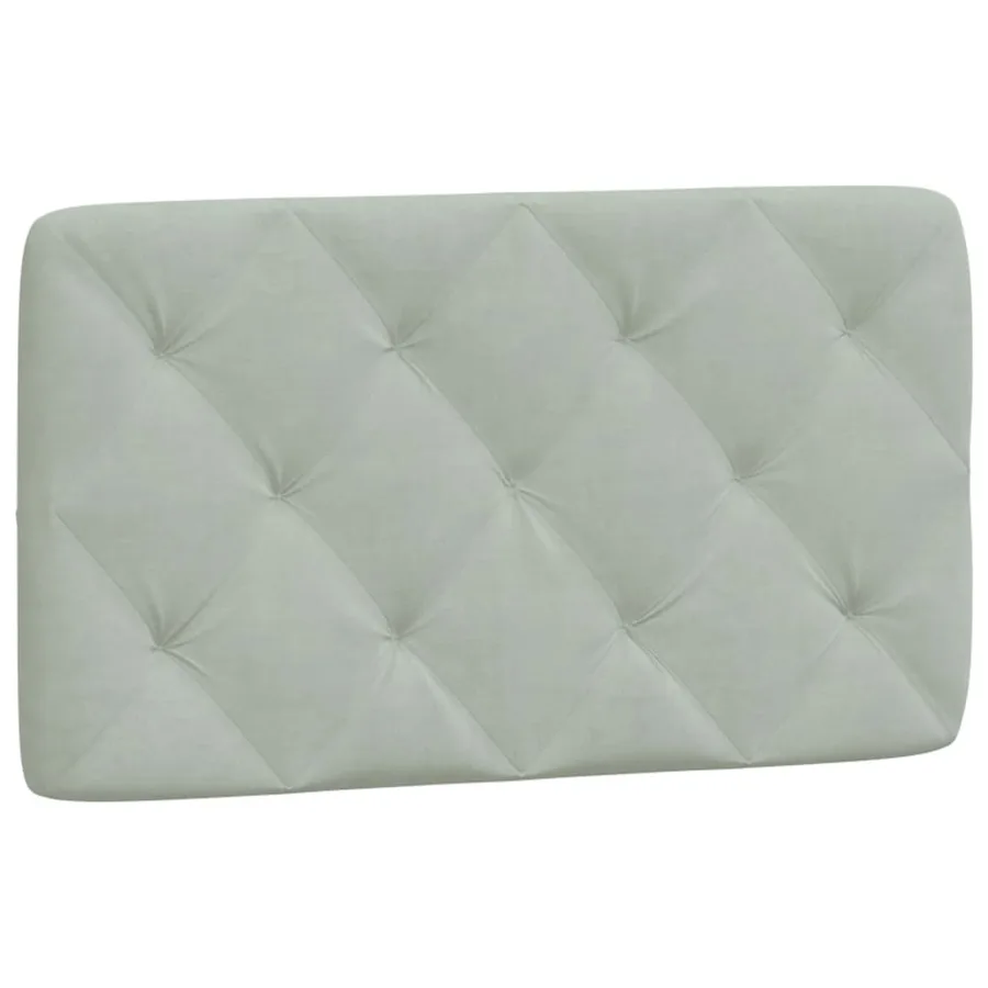 Coussin de tête de lit gris clair 90 cm velours - 2