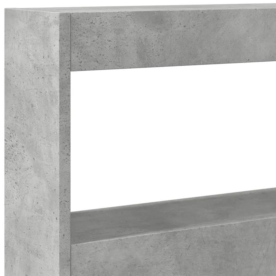 Armoire tête de lit avec LED gris béton 180x17x102 cm - 9