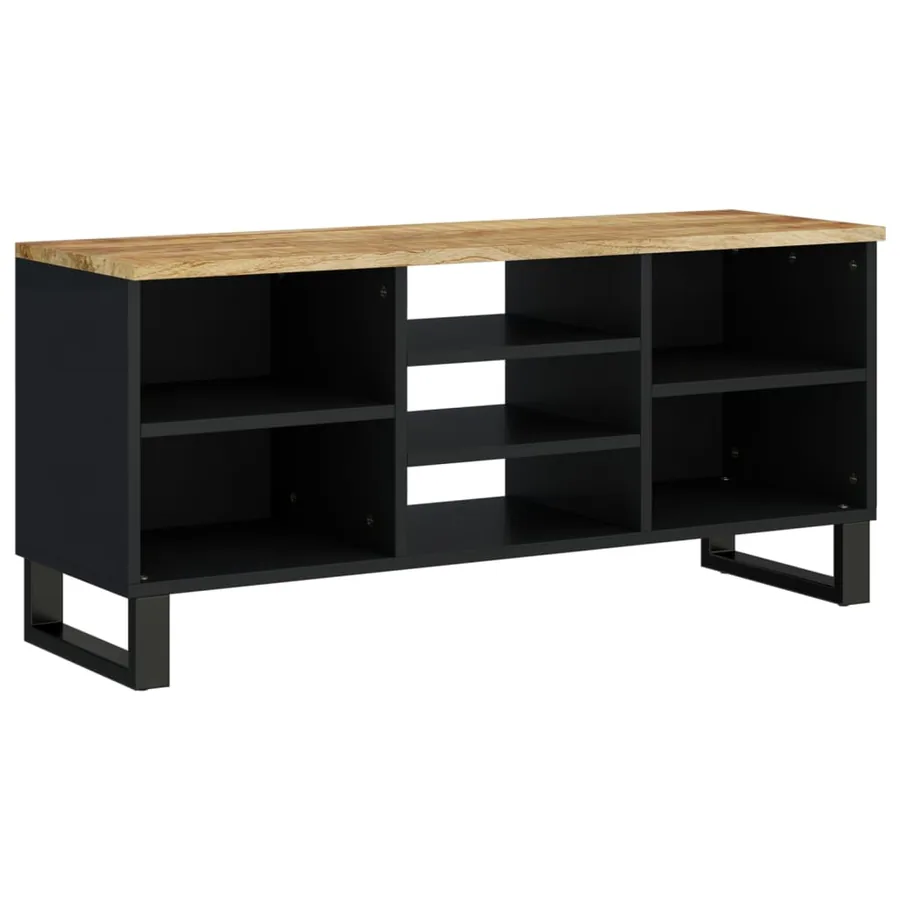Meuble TV 100x33x46 cm bois de manguier et d'ingénierie - 9