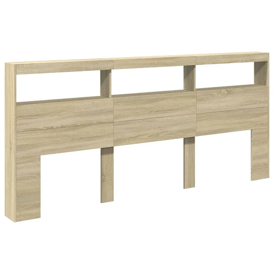 Armoire tête de lit avec LED chêne sonoma 220x17x102 cm - 3