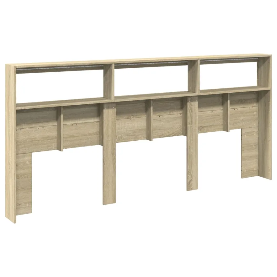 Armoire tête de lit avec LED chêne sonoma 220x17x102 cm - 8