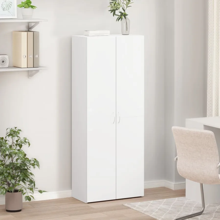 Armoire de classement blanc 60x32x153 cm bois d'ingénierie - 3