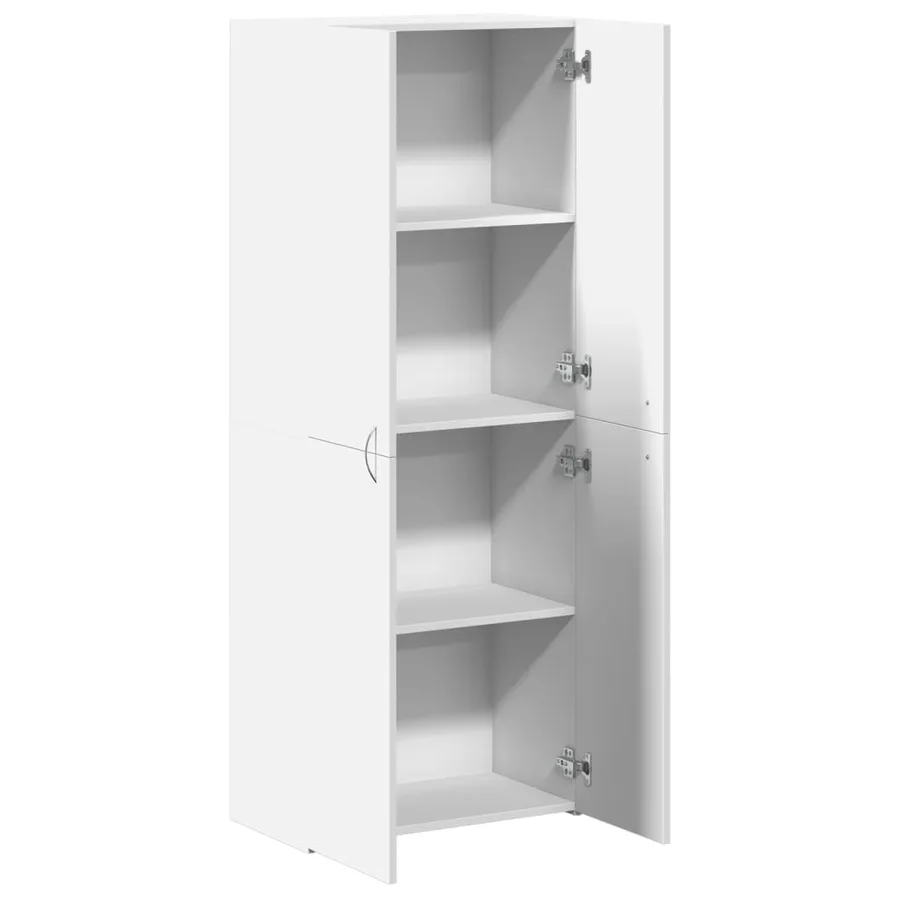 Armoire de classement blanc 60x32x153 cm bois d'ingénierie - 7