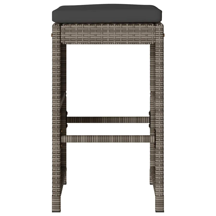 Tabourets de bar de jardin et coussins lot de 4 résine tressée - 4