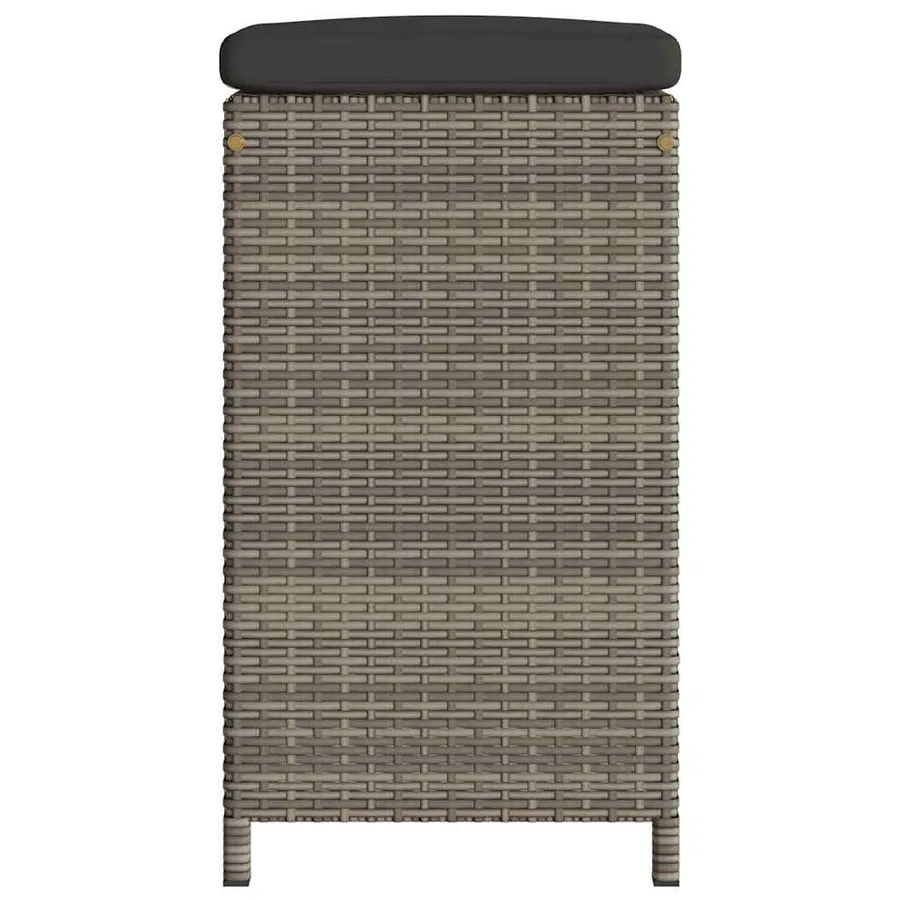 Tabourets de bar de jardin et coussins lot de 4 résine tressée - 5