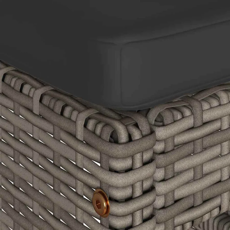 Tabourets de bar de jardin et coussins lot de 4 résine tressée - 7