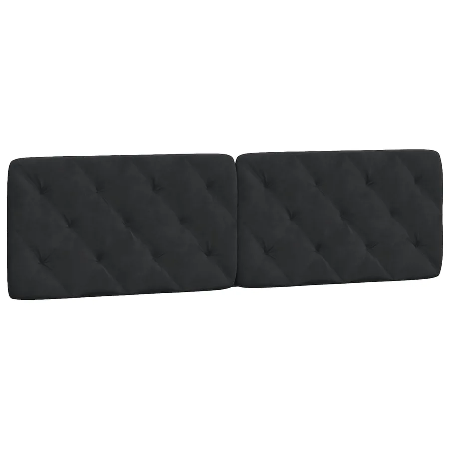 Coussin de tête de lit noir 180 cm velours - 2