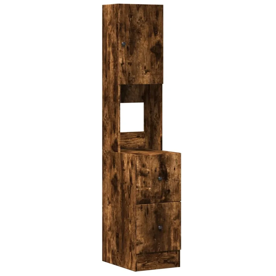 Armoire de cuisine chêne fumé 35x50x180 cm bois d'ingénierie - 2