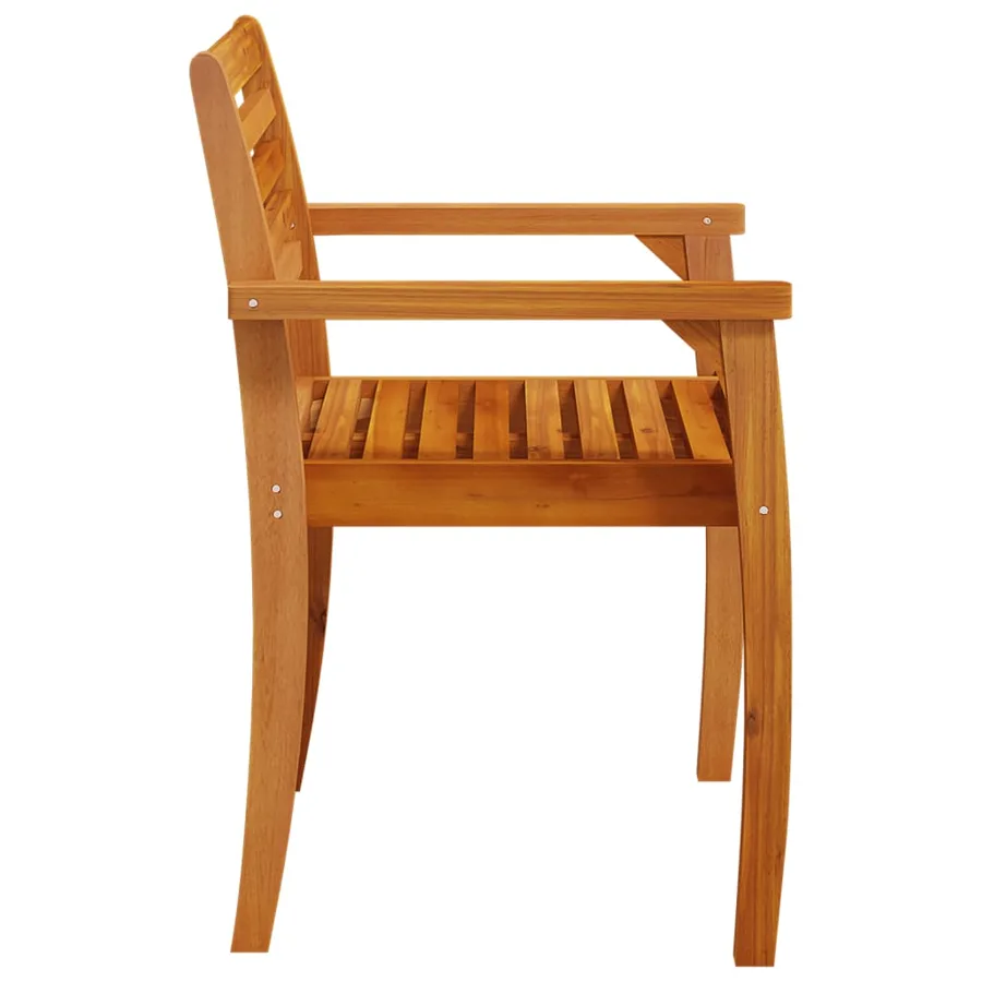 Chaises de jardin lot de 4 59x55x85 bois massif d'acacia - 6