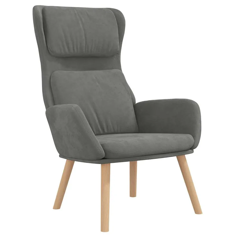 Chaise de relaxation Gris foncé Velours - 2