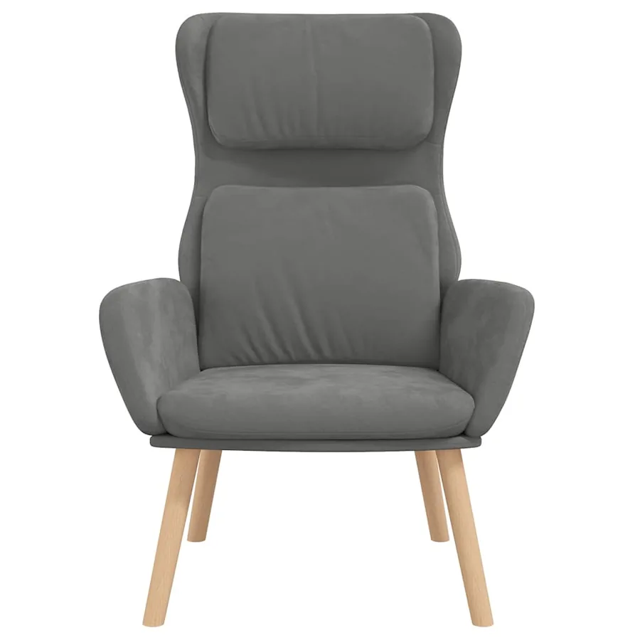 Chaise de relaxation Gris foncé Velours - 3