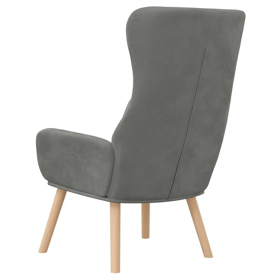 Chaise de relaxation Gris foncé Velours - 5